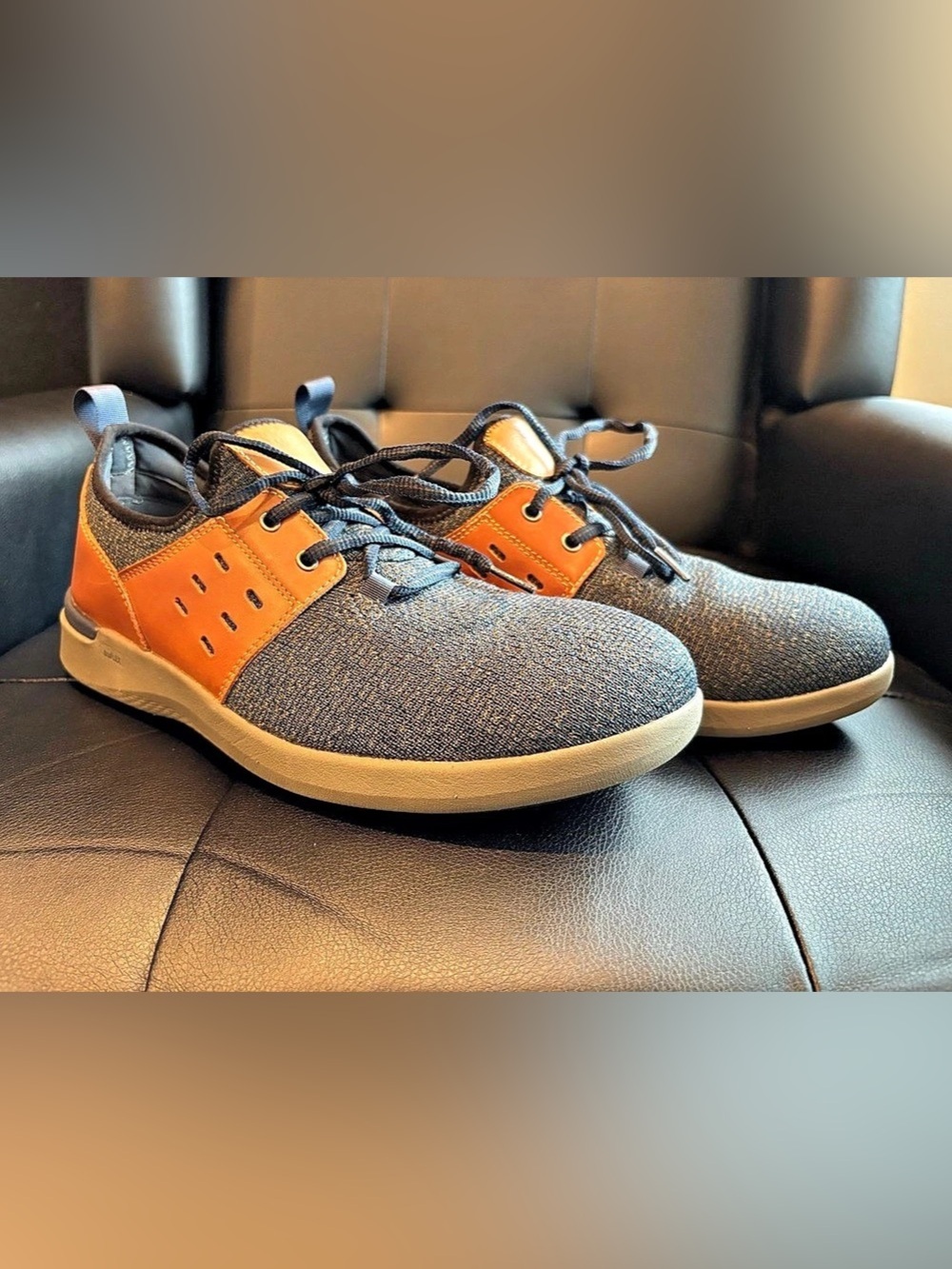 Rockport Works truFLEX RK4691 (blue knit and tan leather) Size 10.5
